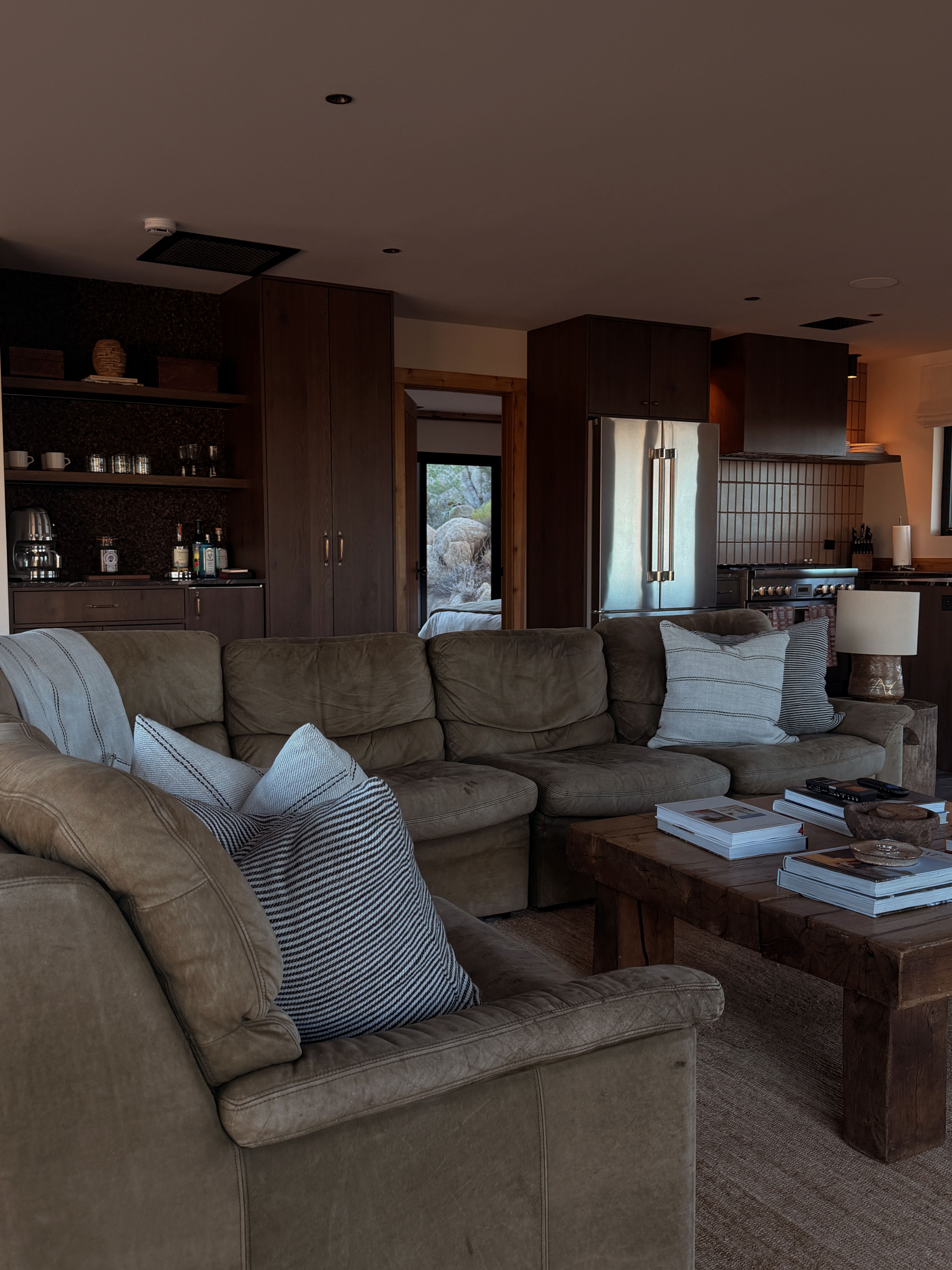 The main room, sliding doors open
